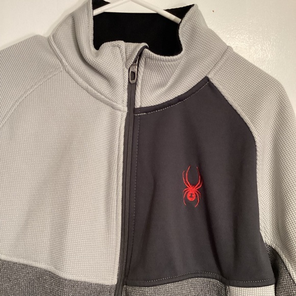 Spyder Gray and Black Full-Zip Jacket sz medium colorblock - Picture 2 of 4